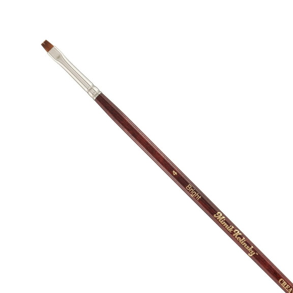 Creative Mark Mimik Kolinsky Watercolor Brush - # 4 Bright - Long Handle Synthetic Paint Brush - Handmade in Germany - Synthetic Sable Paint Brushes for Professional Artists - Animal-Friendly