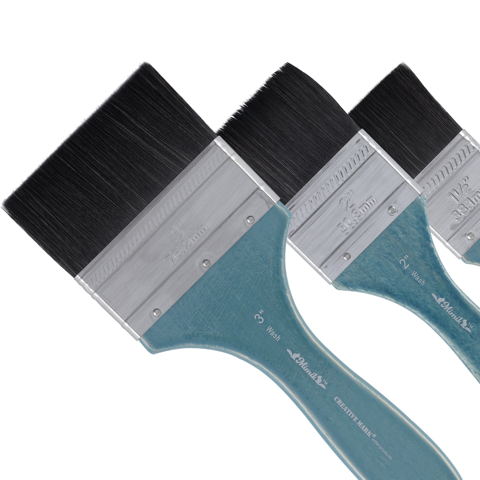 Mimik Professional Watercolor Brushes - Mottler Set of 3  - Synthetic Squirrel Hair - Natural Bristle Artist Brushes for Watercolors, Gouache & Acrylics - Imitates Natural Squirrel and Sable Hair