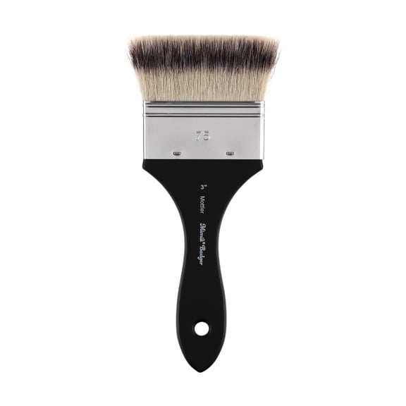 Creative Mark Mimik Synthetic Badger Mottler Brushes - Animal-Friendly Mottlers for Oil, Acrylics, Watercolor, Large Surfaces, & More! - Size 3"