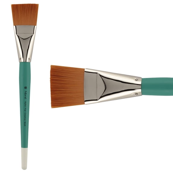 Creative Mark Art Supplies Large Mural Synthetic Golden Taklon Paint Brush - Flat #40 - 2 Pack - Artist Supplies for Acrylics, Watercolors, and Oils - Durable, Resilient, Seamless Ferrules