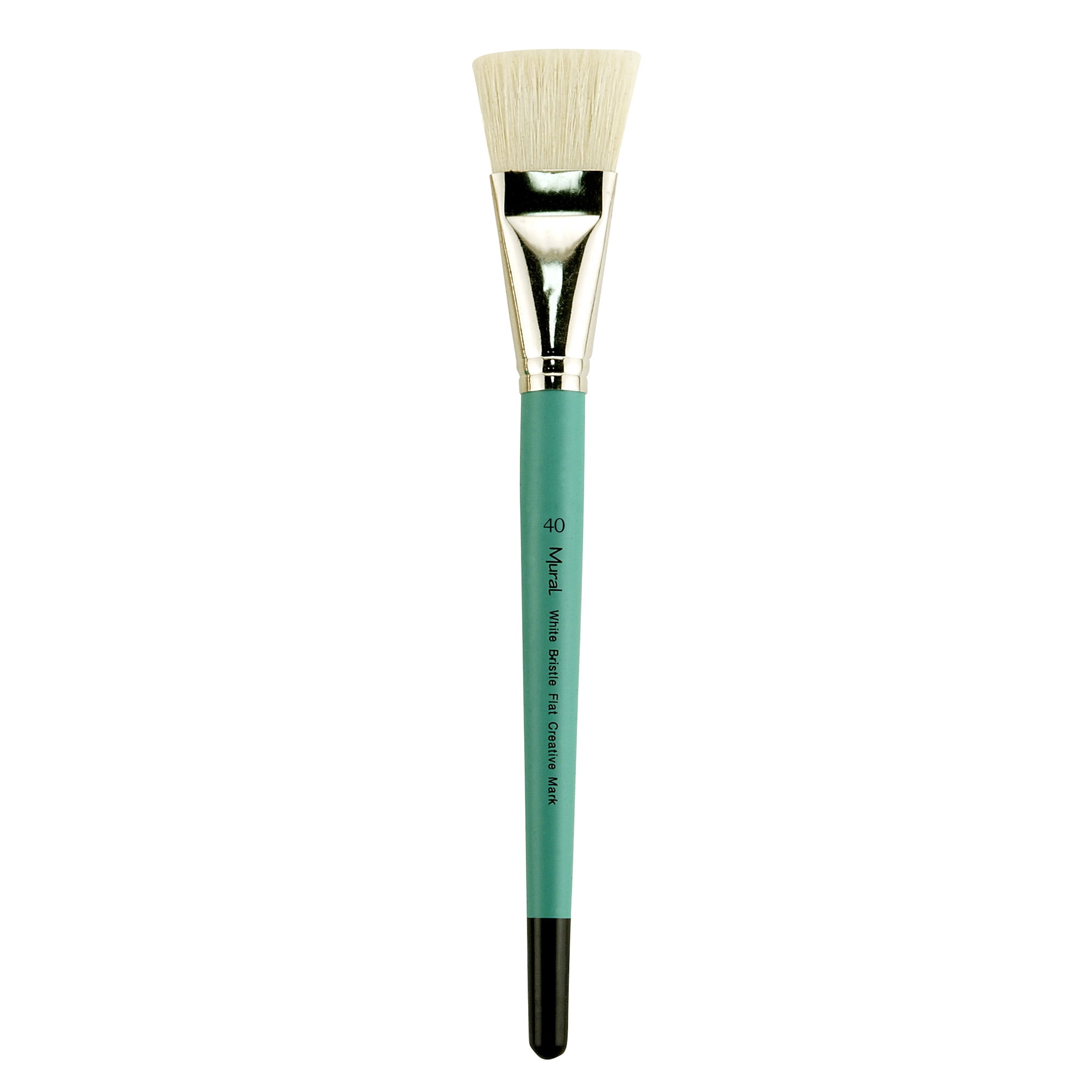 Creative Mark Art Supplies Large Mural Natural Hog Bristle Paint Brush - Flat #40 - Artist Supplies for Acrylics, Watercolors, and Oils - Durable, Resilient, Seamless Ferrules