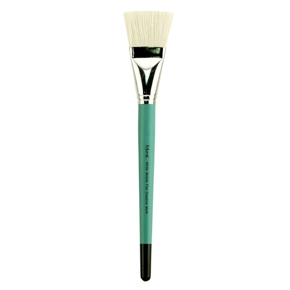 Creative Mark Art Supplies Large Mural Natural Hog Bristle Paint Brush - Flat #50 - Artist Supplies for Acrylics, Watercolors, and Oils - Durable, Resilient, Seamless Ferrules