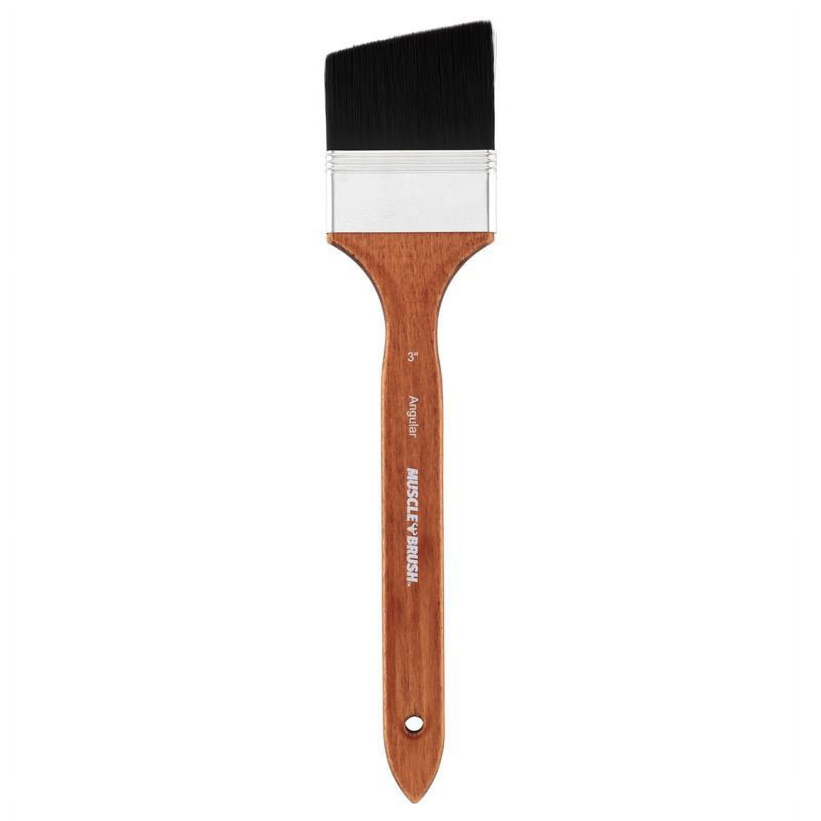 Creative Mark Muscle Brushes - Professional Brushes for Artists & Painting with Synthetic Hair for Any Surface - Long Handle Angular 3in