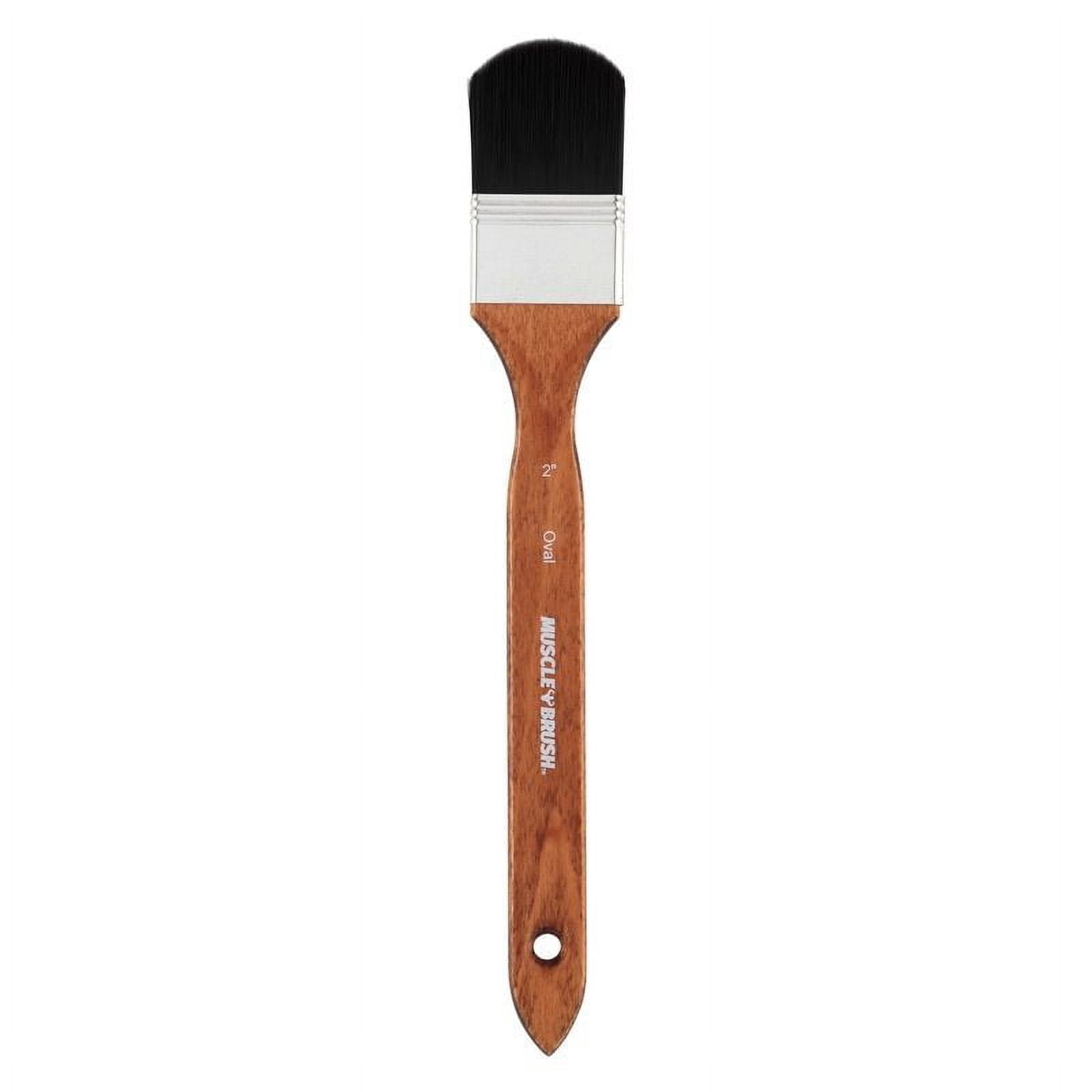 Creative Mark Muscle Brushes - Professional Brushes for Artists & Painting with Synthetic Hair for Any Surface - Long Handle Oval 2in
