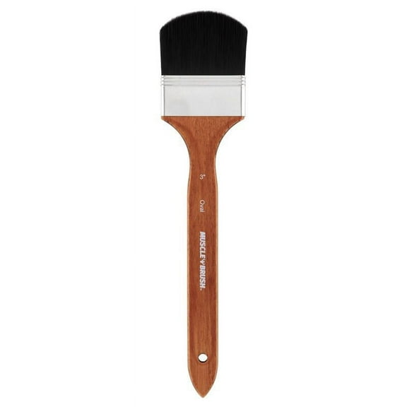 Creative Mark Muscle Brushes - Professional Brushes for Artists & Painting with Synthetic Hair for Any Surface - Long Handle Oval 3in