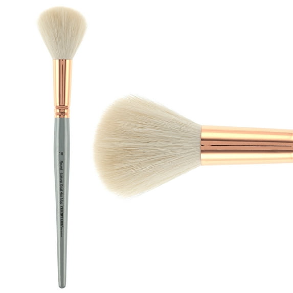 Creative Mark Natural White Goat Hair Mop Brushes - Paint Brushes for Acrylic Painting, Oil, Watercolor and More - Round - Size # 16