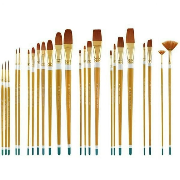 Creative Mark Paint Brush Set - Qualita 24pc Acrylic Paint Brush Set Used For Acrylics, Oils, Fine Art, Heavy Bodied Media - [24 Piece Set]