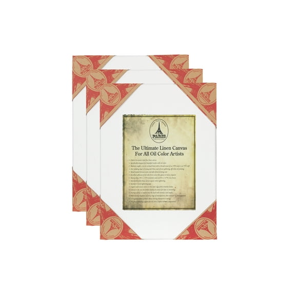 Creative Mark Paris Oil Primed Artists' Ultimate Stretched Linen Canvas - Premium Heavy Duty European Style Linen Canvas 3-Packs for Professional Artists, Oils, Archival Work & More! - 16x20"