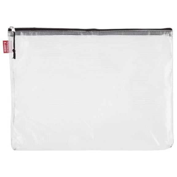 Clear Mesh Zipper Storage Organizer Bag, 10" x 14" - Waterproof Pouch for Papers and Supplies, Large Mesh Zipper Pouch for Travel, Studio or Office Organization