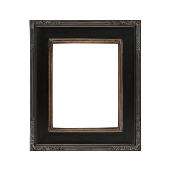 Creative Mark Plein Air Museum Collection Arte Picture Frame Solid Wood Composition Hand-Leafed Museum Quality Closed Corner - Black/Gold 8x10