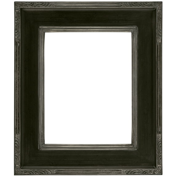 Creative Mark Plein Air Museum Collection Arte Picture Frame Solid Wood Composition Hand-Leafed Museum Quality Closed Corner - Black/Silver 9x12