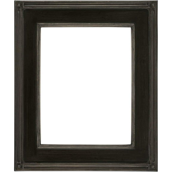 Creative Mark Plein Air Museum Collection De Stijl Open Back Art Frame - 18x24 Black/Silver - Wood Composition Hand-Leafed Museum-Quality Closed-Corner | Does Not Include Glass or Backing