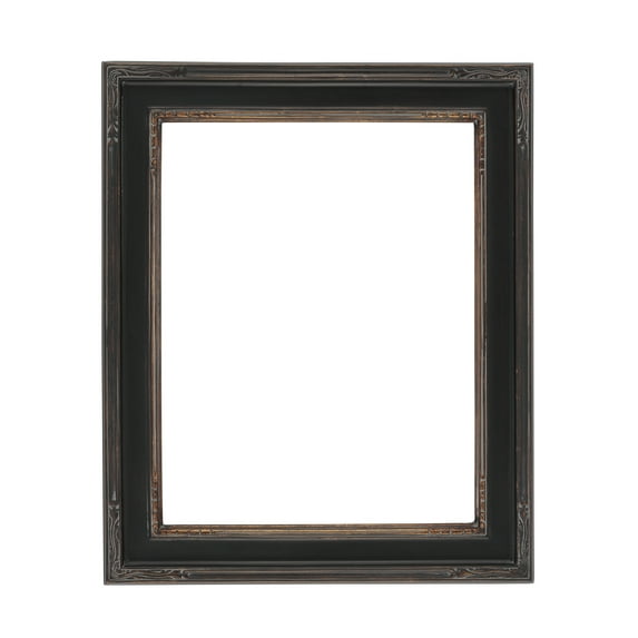 Creative Mark Museum Collection Nouveau Frames, Black/Gold 18x24 - Hand-Finished Hand-Leafed Real Wood, One Piece Frame, Closed Corner, Open Back, Without Mat & Glass, Gallery Wall or Prints