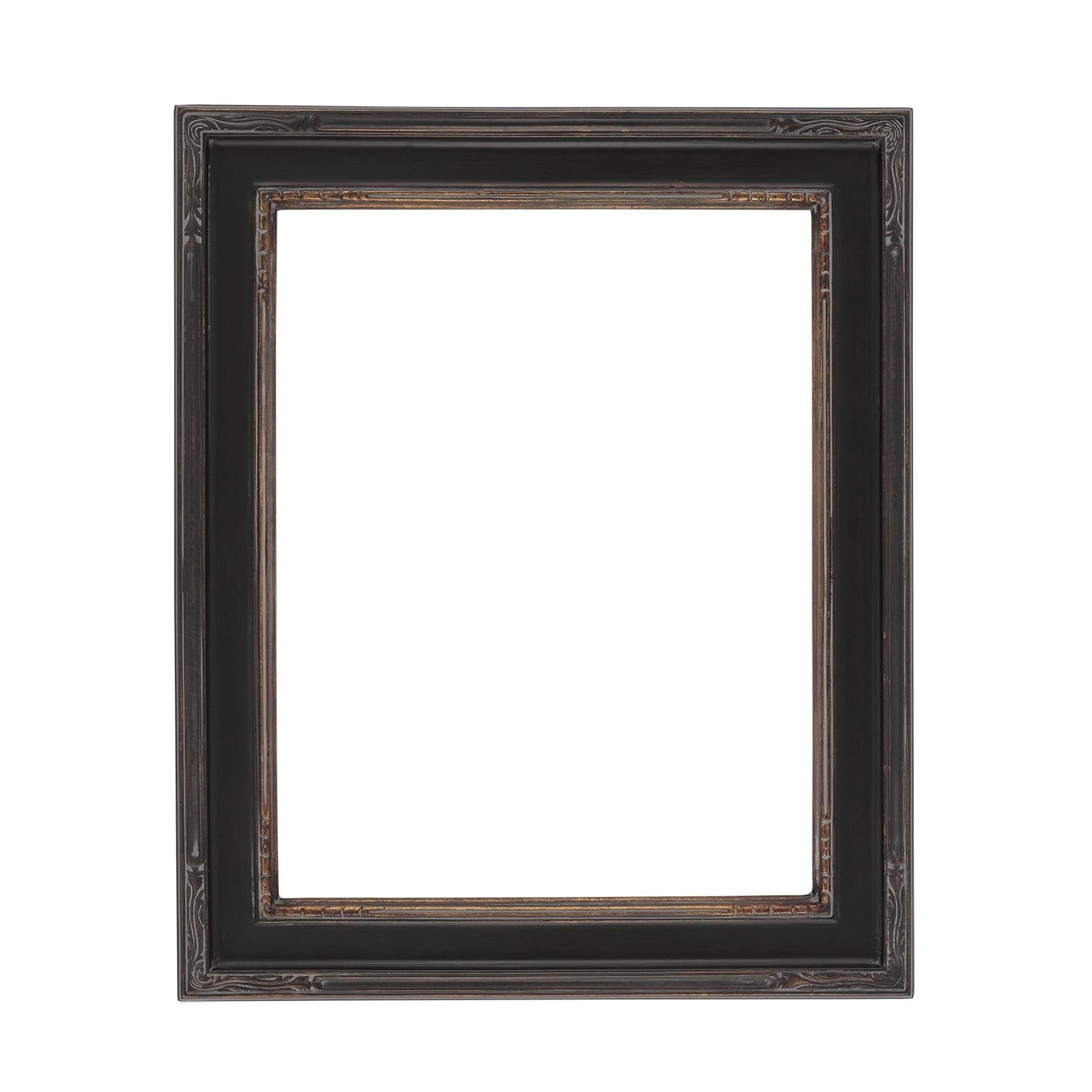 8x10 Black and Gold Wood Floating Wall Frame