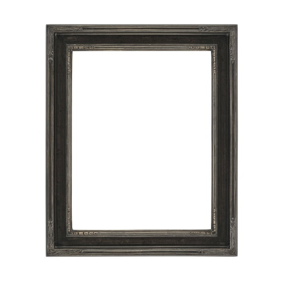 Creative Mark Museum Collection Nouveau Frames, Black/Silver 9x12 - Hand-Finished Hand-Leafed Real Wood, One Piece Frame, Closed Corner, Open Back, Without Mat & Glass, Gallery Wall or Prints