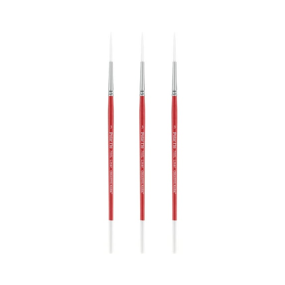 Creative Mark Polar Flo Professional Watercolor Brushes - Rigger 3 - 3 Pack - Short Handle, Nickel-Plated Seamless Brass Ferrule - Art Paint Brushes for Acrylic Painting, Watercolor, Gouache, and More