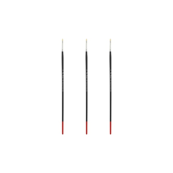 Creative Mark Powercryl Ultimate Acrylic Paint Brushes - Bright #1 Set of 3, Artist Paint Brushes, 3 Diameters of Synthetic Hair Filament, Fine Control of Heavy Acrylics, Water Soluble Oils, and More
