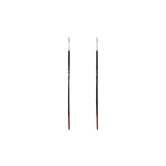 Creative Mark Powercryl Ultimate Acrylic Paint Brushes - Bright #4 Set of 2, Artist Paint Brushes, 3 Diameters of Synthetic Hair Filament, Fine Control of Heavy Acrylics, Water Soluble Oils, and More