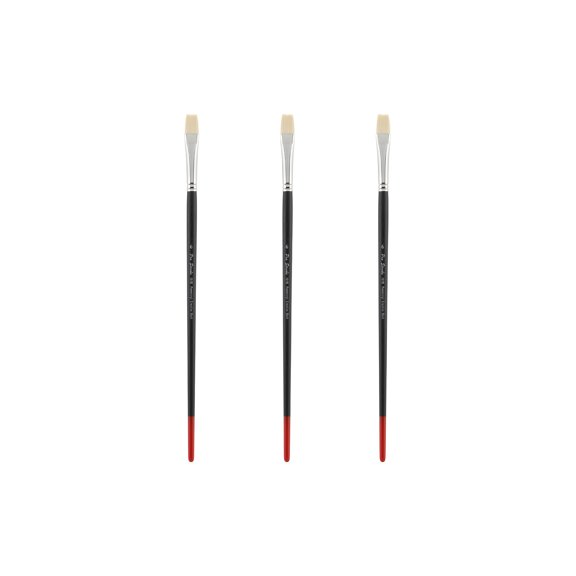 Creative Mark Powercryl Ultimate Acrylic Paint Brushes - Bright #6 Set of 3, Artist Paint Brushes, 3 Diameters of Synthetic Hair Filament, Fine Control of Heavy Acrylics, Water Soluble Oils, and More