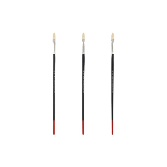 Creative Mark Powercryl Ultimate Acrylic Paint Brushes- Filbert #4 Set of 3, Artist Paint Brushes, 3 Diameters of Synthetic Hair Filament, Fine Control of Heavy Acrylics, Water Soluble Oils, and More