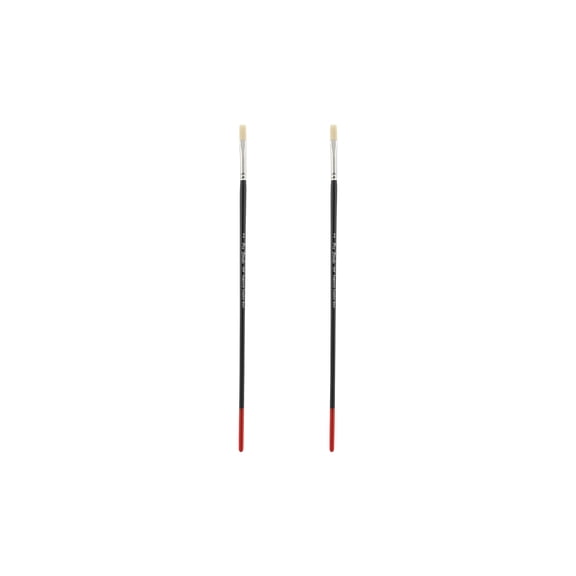 Creative Mark Powercryl Ultimate Acrylic Paint Brushes - Flat #2 Set of 2, Artist Paint Brushes, 3 Diameters of Synthetic Hair Filament, Fine Control of Heavy Acrylics, Water Soluble Oils, and More