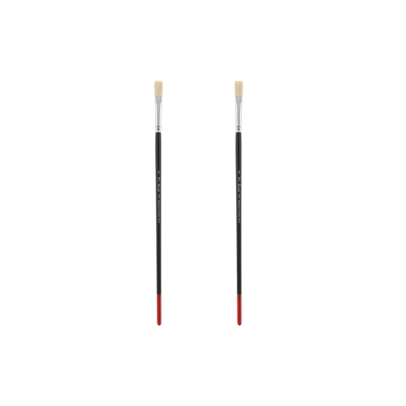 Creative Mark Powercryl Ultimate Acrylic Paint Brushes - Flat #4 Set of 2, Artist Paint Brushes, 3 Diameters of Synthetic Hair Filament, Fine Control of Heavy Acrylics, Water Soluble Oils, and More