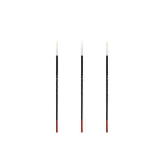Creative Mark Powercryl Ultimate Acrylic Paint Brushes - Round #1 Set of 3, Artist Paint Brushes, 3 Diameters of Synthetic Hair Filament, Fine Control of Heavy Acrylics, Water Soluble Oils, and More