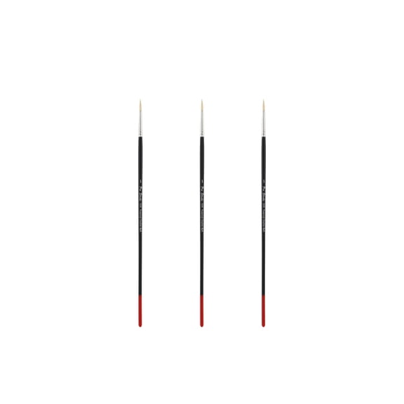 Creative Mark Powercryl Ultimate Acrylic Paint Brushes - Round #1 Set of 3, Artist Paint Brushes, 3 Diameters of Synthetic Hair Filament, Fine Control of Heavy Acrylics, Water Soluble Oils, and More