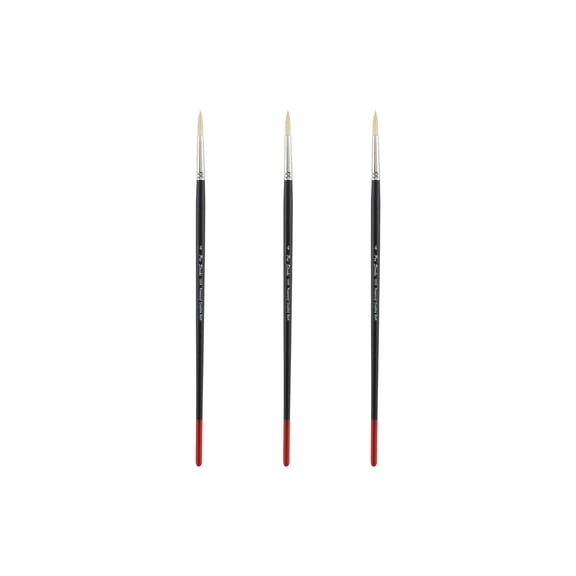 Creative Mark Powercryl Ultimate Acrylic Paint Brushes - Round #4 Set of 3, Artist Paint Brushes, 3 Diameters of Synthetic Hair Filament, Fine Control of Heavy Acrylics, Water Soluble Oils, and More