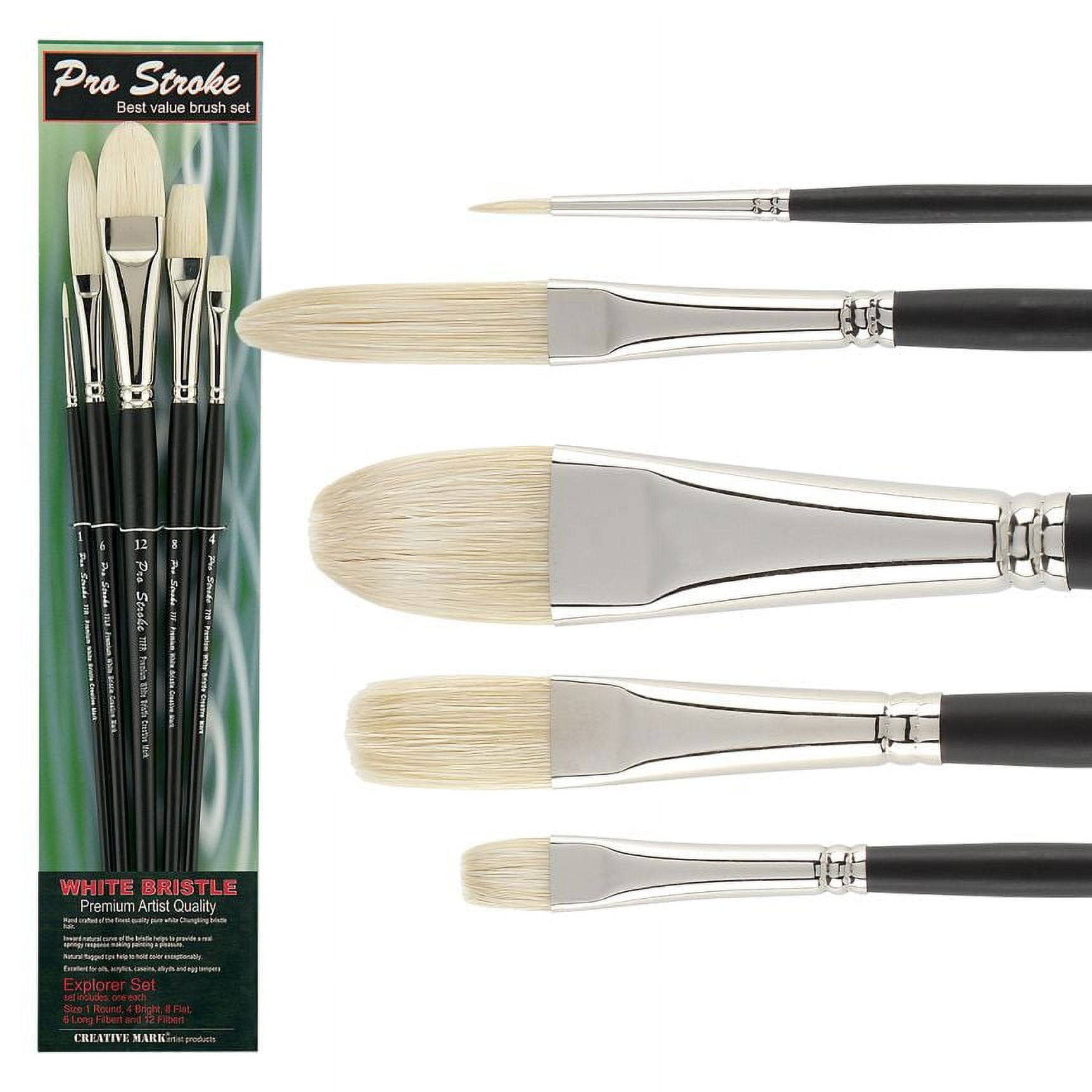 Creative Mark Pro White Soft Filament Hair Acrylic Complete Brush (Set of  27)