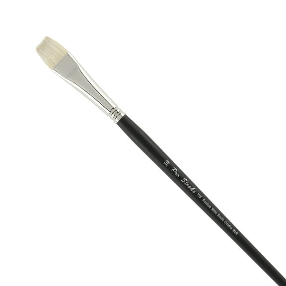 Creative Mark Pro Stroke Premium White Chungking Hog Bristle Artist Paint Brush - Bright # 10 - Natural Bristle Brush w/ Great Control Suitable for Oils, Watercolors, Acrylics, Alkyds, Caseins