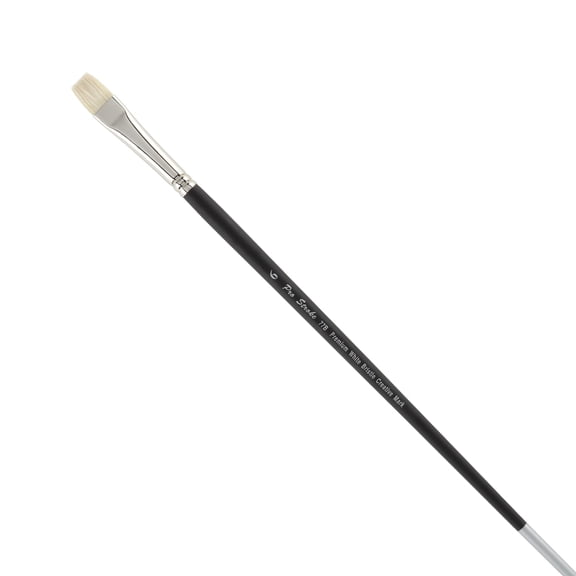Creative Mark Pro Stroke Premium White Chungking Hog Bristle Artist Paint Brush - Bright # 6 - Natural Bristle Brush w/ Great Control Suitable for Oils, Watercolors, Acrylics, Alkyds, Caseins