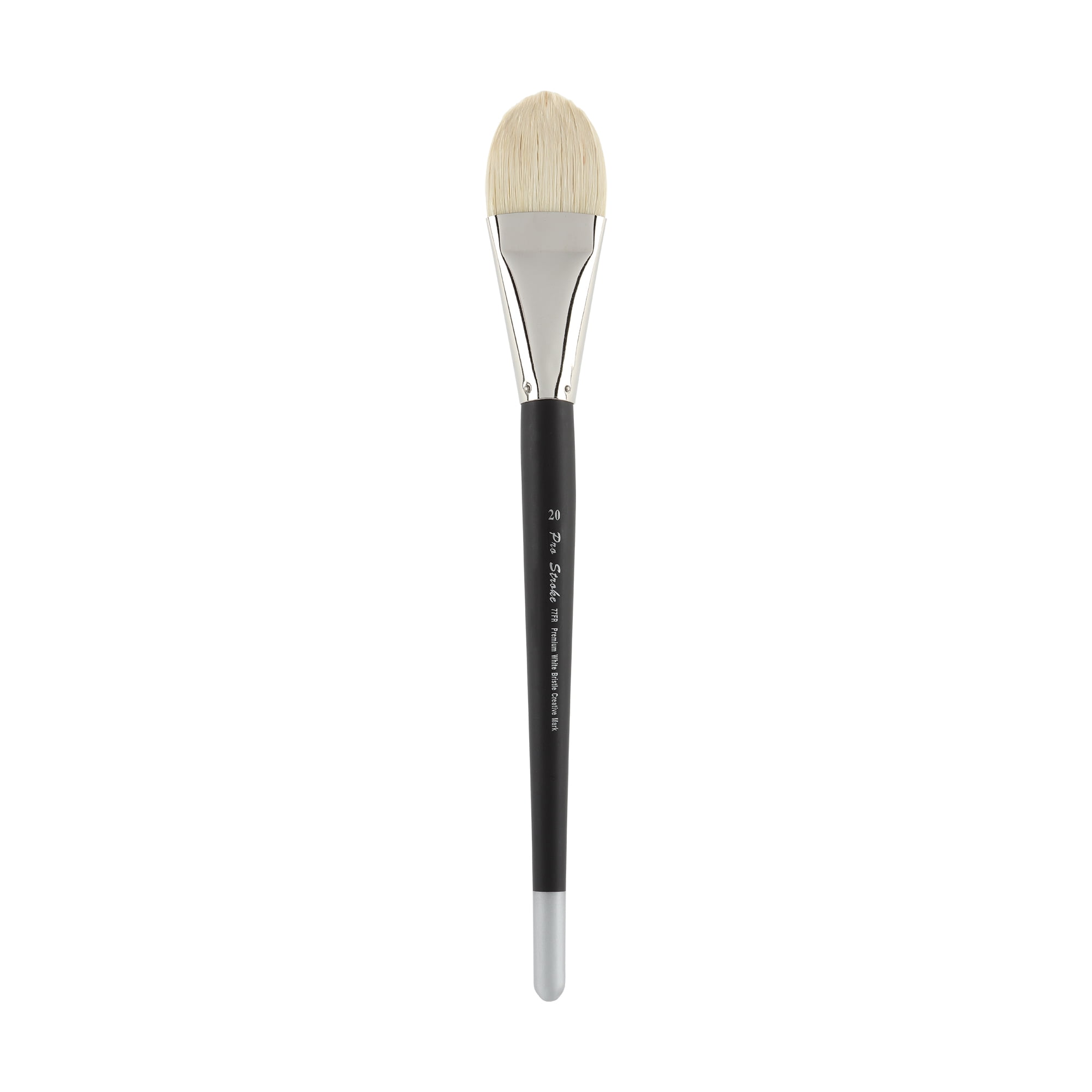 Creative Mark Pro Stroke Premium White Chungking Hog Bristle Artist Paint Brush -Filbert # 20 - 2 Pack -Natural Bristle Brush w/ Great Control Suitable for Oils, Watercolors, Acrylics, Alkyds, Caseins