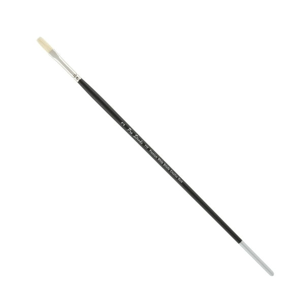 Creative Mark Pro Stroke Premium White Chungking Hog Bristle Artist Paint Brush - Flat # 2 - Natural Bristle Brush w/ Great Control Suitable for Oils, Watercolors, Acrylics, Alkyds, Caseins