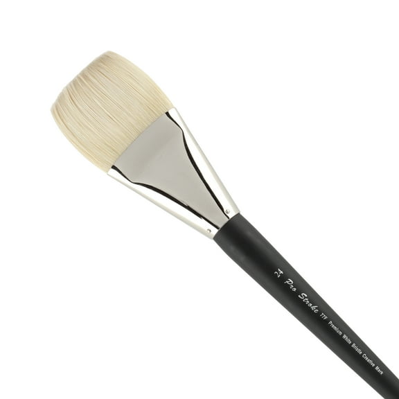 Creative Mark Pro Stroke Premium White Chungking Hog Bristle Artist Paint Brush - Flat # 24 - Natural Bristle Brush w/ Great Control Suitable for Oils, Watercolors, Acrylics, Alkyds, Caseins