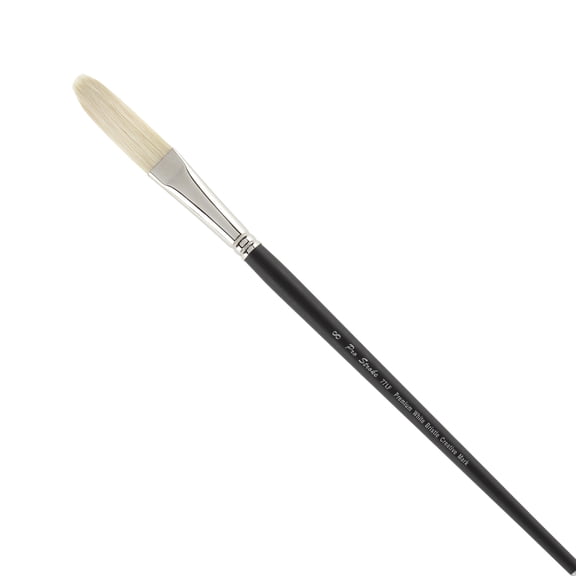 Creative Mark Pro Stroke Premium White Chungking Hog Bristle Artist Paint Brush - Long Filbert # 8 - Natural Bristle Brush w/ Great Control Suitable for Oils, Watercolors, Acrylics, Alkyds, Caseins