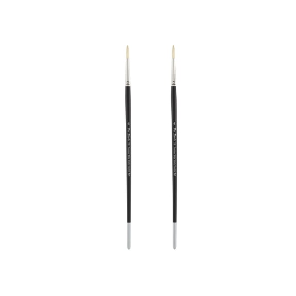 Creative Mark Pro Stroke Premium White Chungking Hog Bristle Artist Paint Brush - Round # 4 - 2 Pack - Natural Bristle Brush w/ Great Control Suitable for Oils, Watercolors, Acrylics, Alkyds, Caseins