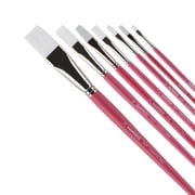 Creative Mark Pro White Soft Filament Acrylic Paint Brush, Flat Set of 7