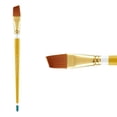 thumbnail image 1 of Creative Mark Qualita Golden Taklon Long Handle Paint Brush for Acrylics, Oils, Fine Art, Heavy Bodied Media - Single Brush - [Angular - Size 12], 1 of 2