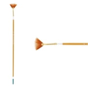 Creative Mark Qualita Golden Taklon Long Handle Paint Brush for Acrylics, Oils, Fine Art, Heavy Bodied Media - Single Brush - [Fan - Size 2]