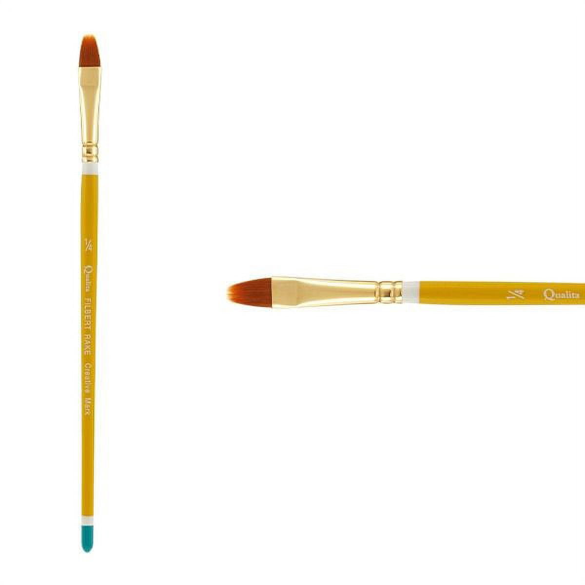 Filbert Rake Brush Creative Mark Qualita Golden Taklon Short Handle Paint Brush for ...
