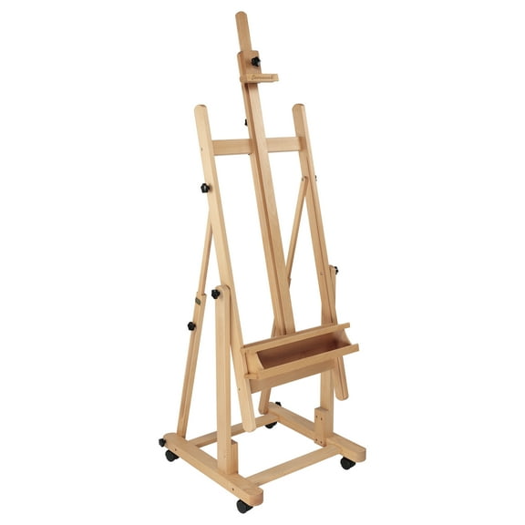 Creative Mark Savannah Studio Easel - Portable LightWeight Art Easel With Adjustable Angles With Wheels - Ideal For Artist, Perfect for Painting - Storage Drawer - Natural Finish - Ideal For Artist