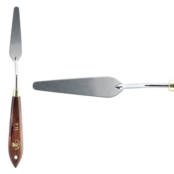 Creative Mark Stainless Steel Palette Knife Painting Tools - Paint Palette with Wooden Handle - Variety of Shapes and Sizes - 11T, 3 in