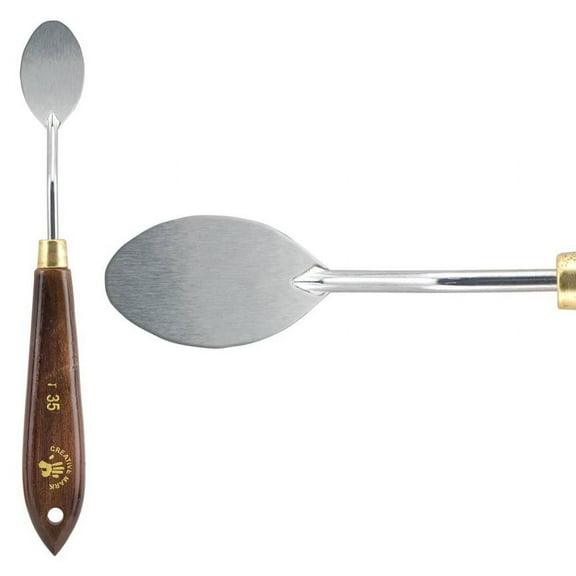 Creative Mark Stainless Steel Palette Knife Painting Tools - Paint Palette with Wooden Handle - Variety of Shapes and Sizes - 35T, 1-1/4 in
