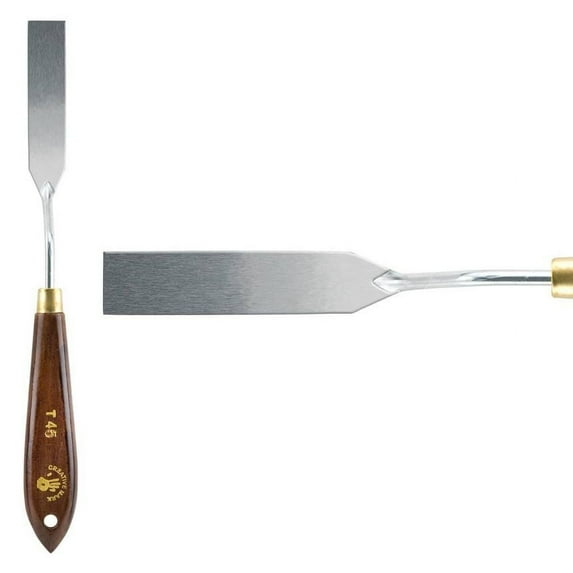 Creative Mark Stainless Steel Palette Knife Painting Tools - Paint Palette with Wooden Handle - Variety of Shapes and Sizes - 45T, 2-1/2 in