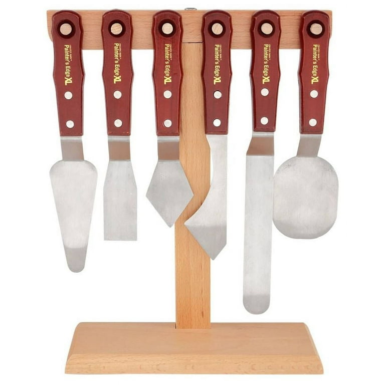 Creative Mark Stainless Steel Palette Knife Painting Tools - Paint Palette  with Wooden Handle - Variety of Shapes and Sizes - Set of 6 plus Stand, Set