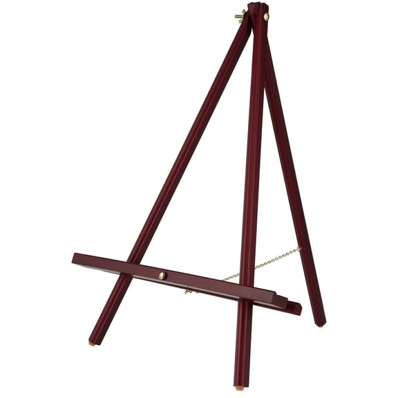 Creative Mark Thrifty Wood Tripod Display Easel Stand for Painting Single Unit - Durable Light Weight, Adjustable Angle for Drawing and Painting - Mahogany Finish - Ideal For Artist
