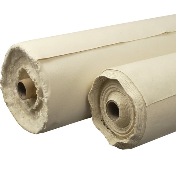 Creative Mark Unprimed Cotton Duck Deluxe Canvas Roll - 12 ounce #12 Double Filled Roll - 60" x 30 Yards - Very Uniform Canvas Texture - Bulk Un-stretched Duck Canvas Fabric for Artists