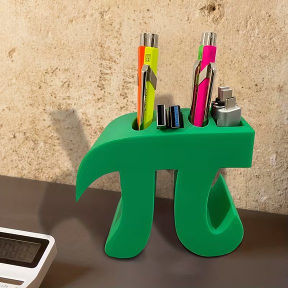 Creative Math Pi Symbol Pen Holder  Unique Desk Organizer for Math Lovers, Teachers, and Students  Functional Pen Cup with Iconic Pi Design for Home Office or Study Room