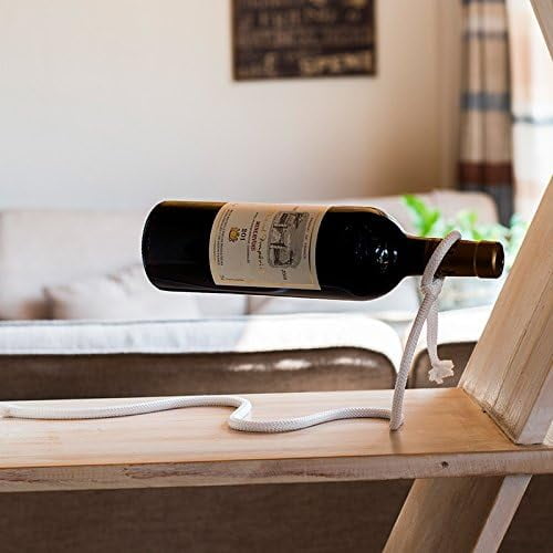 Creative Metal Chain Suspension Floating Illusion Wine Rack Bottle,Magic Rope Wine Rack,Magic Novelty Single Red Wine Bottle Stand for Bar&Home Decoration(Gold)
